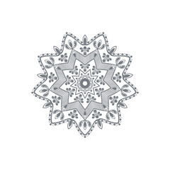 Trendy Modern Ornate Grey Mandala Design