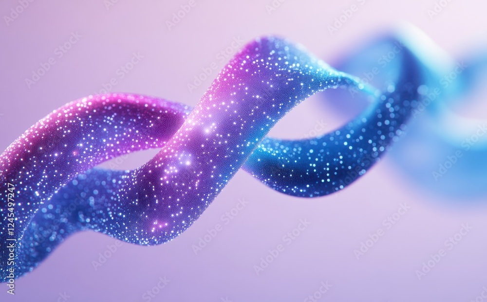 Poster abstract colorful wave in cosmic space with shimmering stars and glowing particles, representing cre