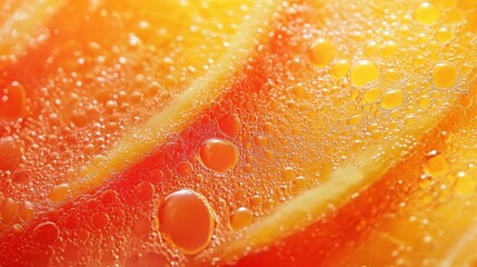 Oranges close-up in liquid with bubbles. Slices of juicy oranges in water. Close-up fresh slices of oranges on white background