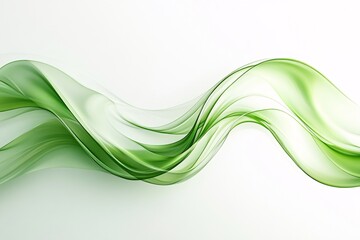 Obraz premium Abstract Green Waves Flowing Gracefully Across White Background