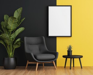 Warm and modern home decor with blank frame designs.