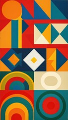 Obraz premium Vibrant Geometric Artwork With Colorful Shapes