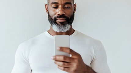Smart Oral Care Solutions Muscular Black Man using Tech-Infused Toothbrush in Modern Bathroom for Optimal Hygiene and Wellness Insights