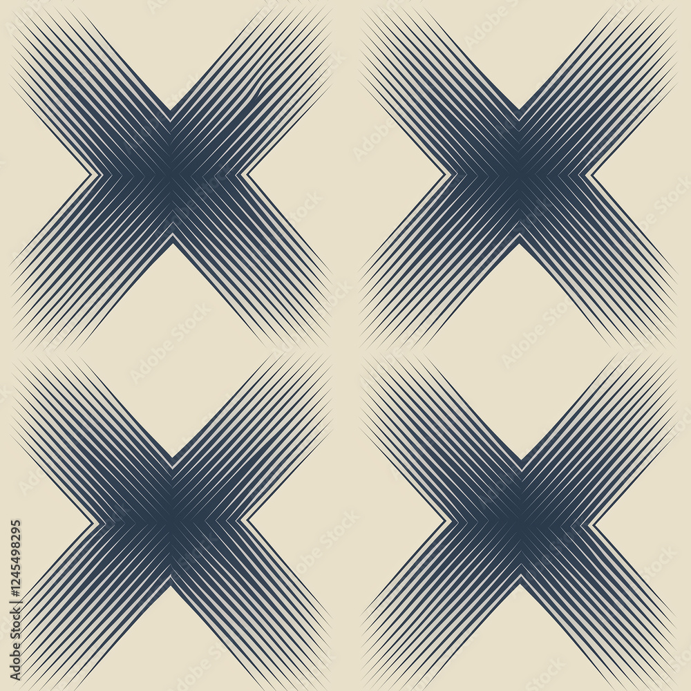 Poster abstract pattern featuring dark cross shapes on a light background.