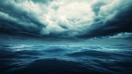 Dark Stormy Ocean: A Dramatic Seascape Under a Menacing Sky