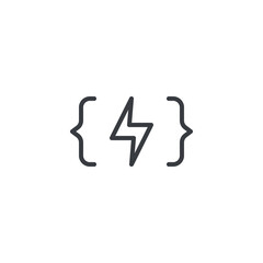 Code Brackets line icon