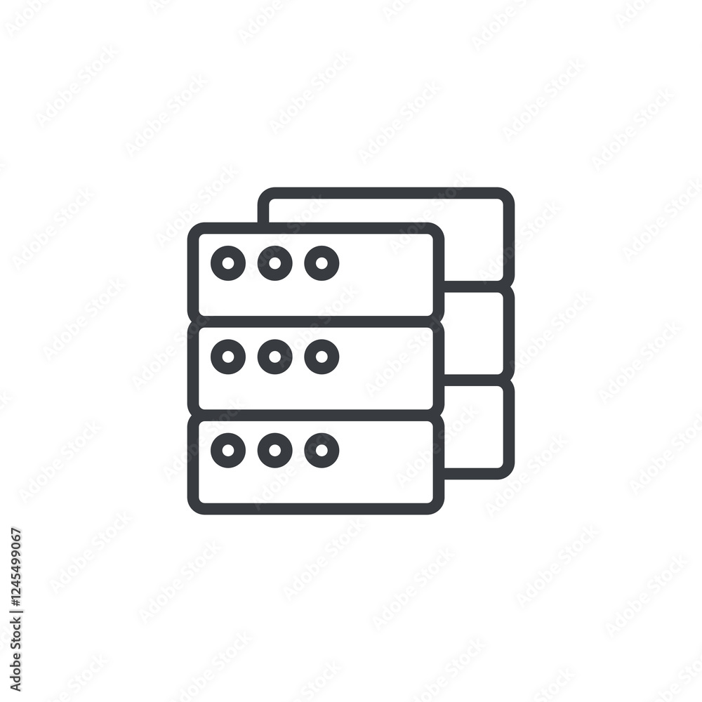 Poster database line icon