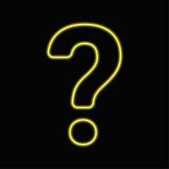 Naklejka premium yellow neon question mark symbol vector illustration