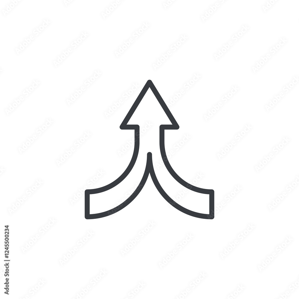 Poster code merge line icon