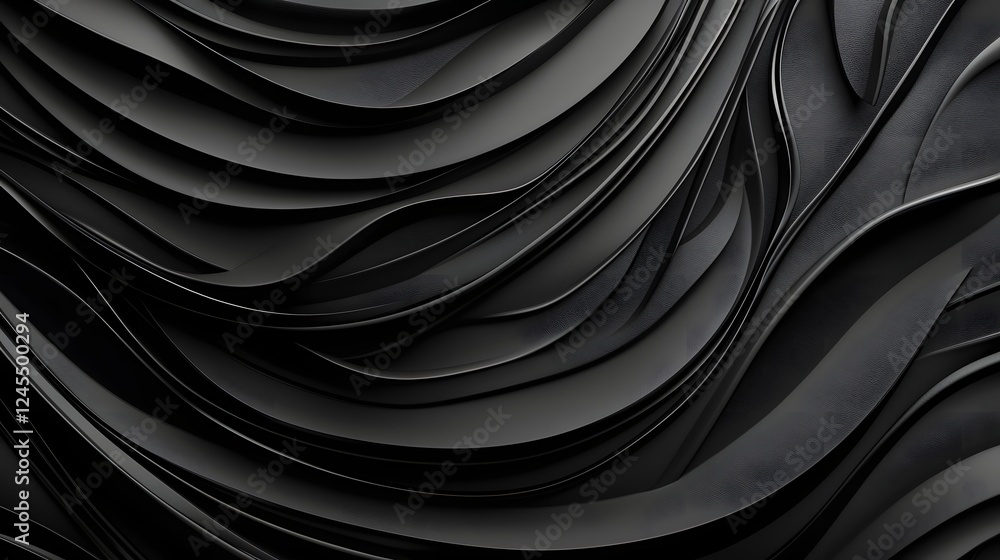 Poster mesmerizing monochrome waves and curves in captivating abstract design elegant sophisticated and vis