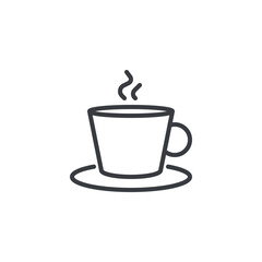Hot coffee cup line icon