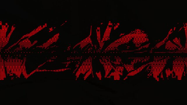 Animated pixel background with bitmap texture of pixel dither on the texture of crumpled paper