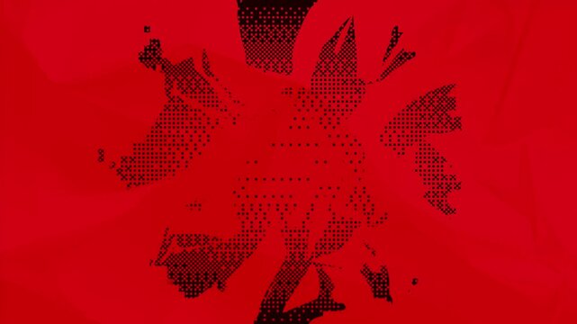 Animated abstract background with pixel dither bitmap texture on crumpled paper texture