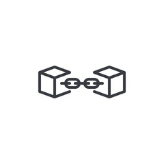 Blockchain Code line icon