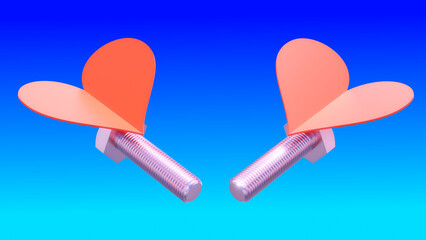 Bolts Red Hearts