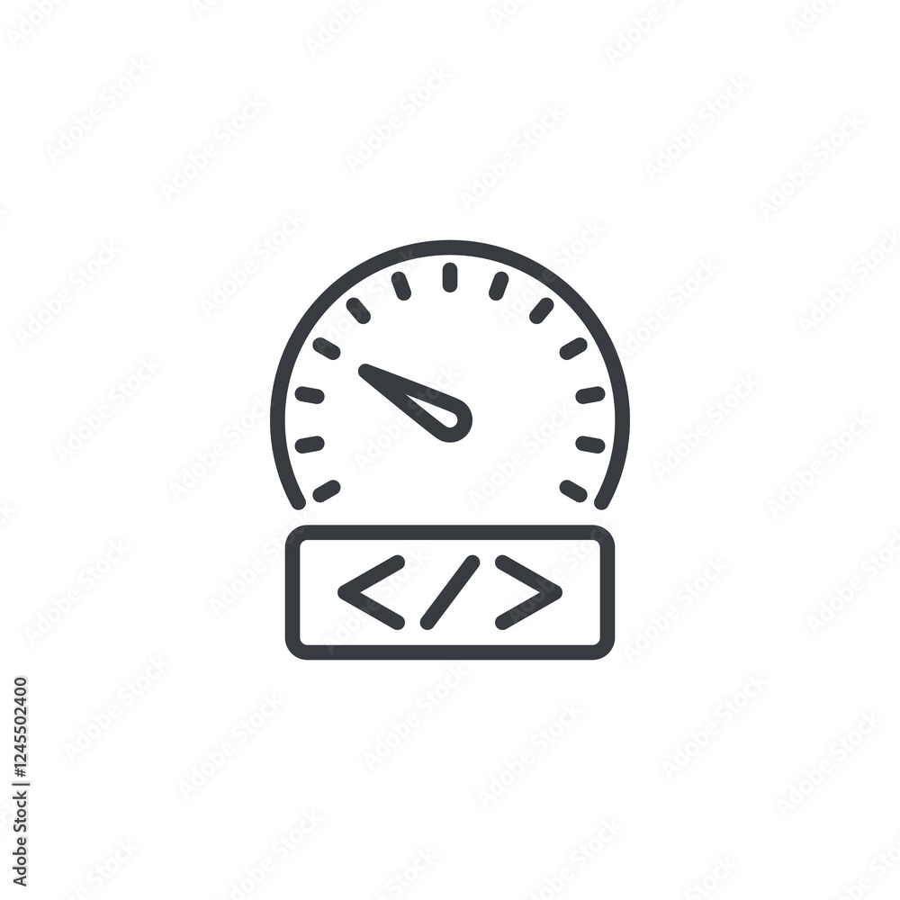 Poster code optimization line icon