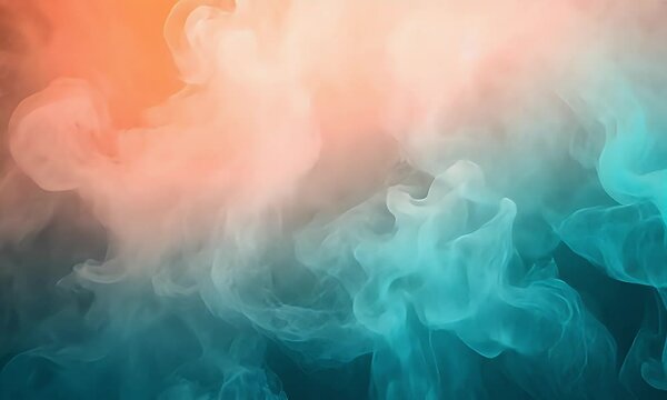 Abstract teal orange smoke swirls, background design, website header