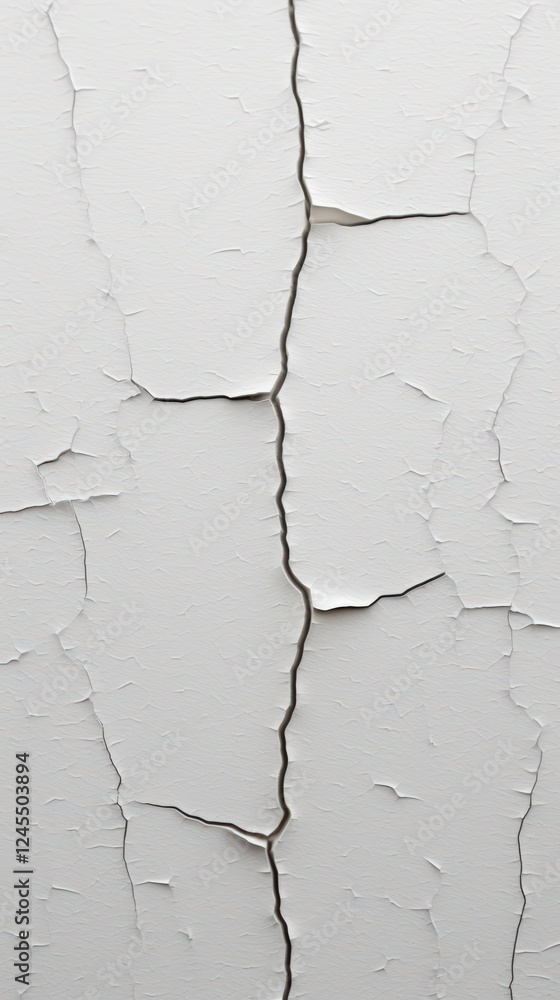 Poster cracked and peeling white surface revealing texture with empty spaces and subtle details for backgro