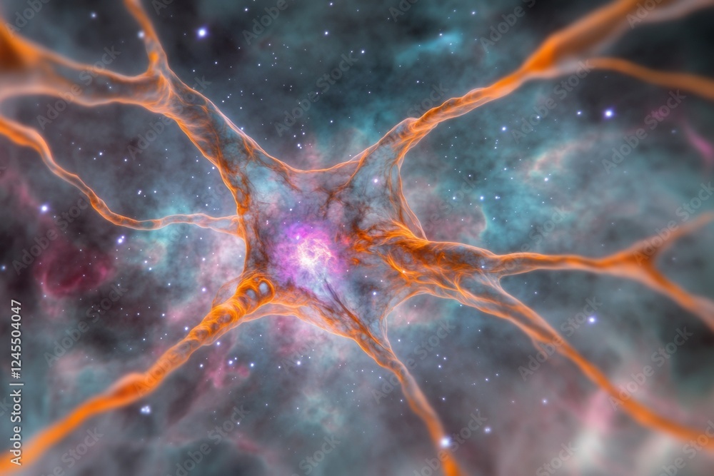 Aufkleber vibrant cosmic nebula art dynamic space aesthetic for futuristic decor and digital explorations in m