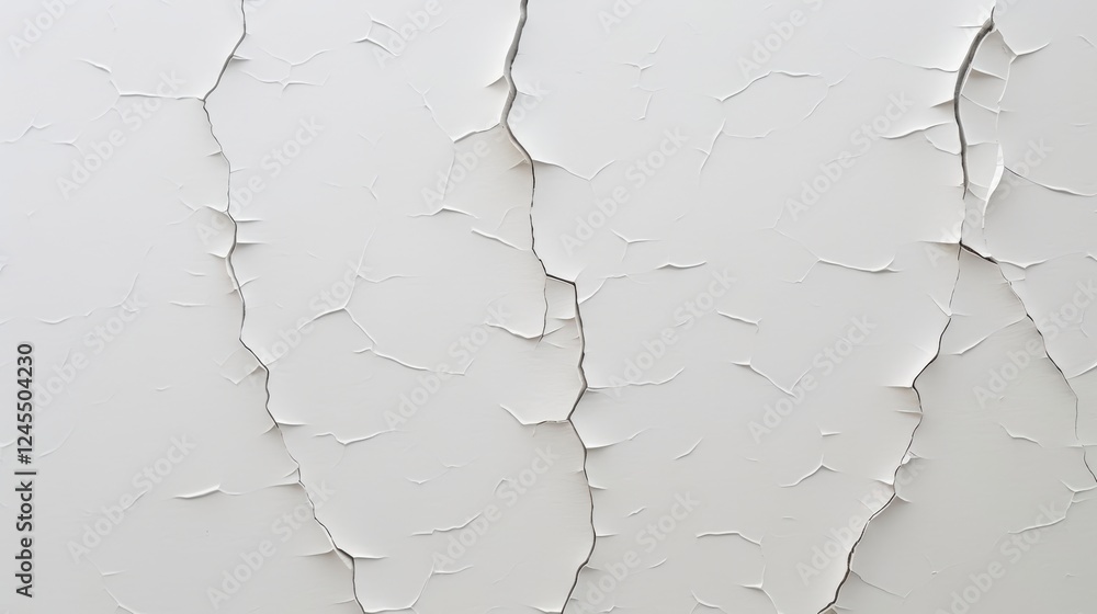 Poster textured white surface with cracked paint detailing and abstract fine line.white empty surface with 