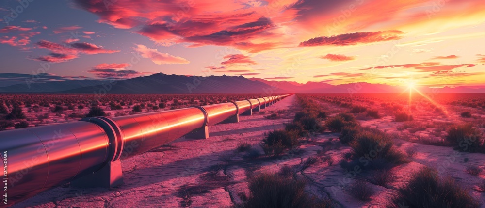 Poster futuristic hyperloop network integrated into urban landscape offering efficient transportation conne