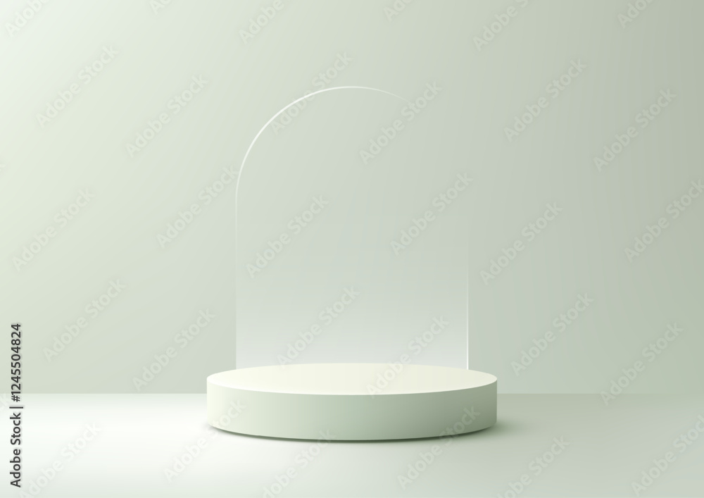 Poster mockup podium minimal 3d showcase modern product display elegant pastel clean design background scen