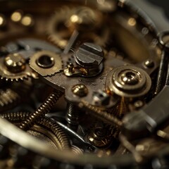 Fototapeta premium Delicate Intricacies Revealed: Close-Up of a Mechanical Lock Unveiling Precision and Complexity in Small Components
