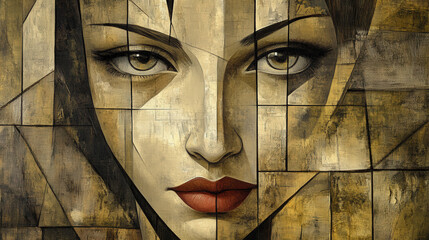 Art clip art, abstract woman's face