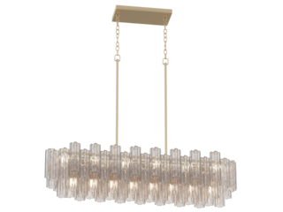 Addis 14 Light Linear Chandelier - Elegant Lighting Fixture Against white Background