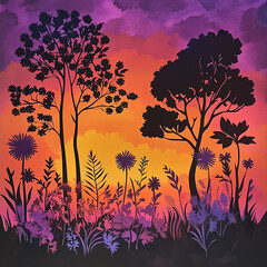 Obraz premium sunset in the forest