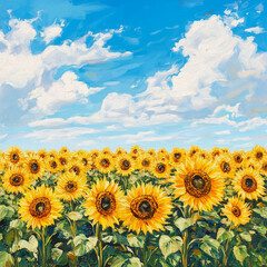 Fototapeta premium sunflower field in the summer