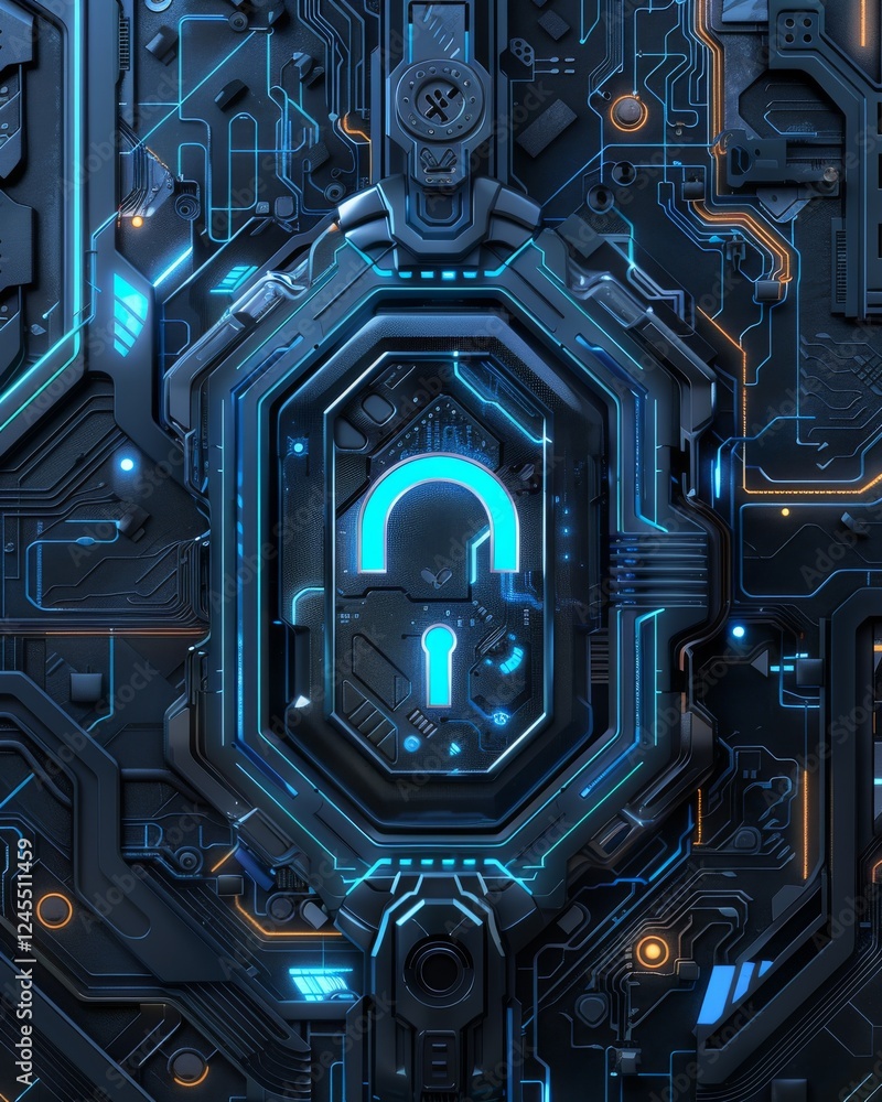 Poster security embedded in simplicity: a minimalist padlock symbol