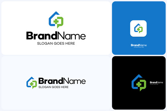 Simple Letter CP home integrated with medical health Logo design concept. CP plus sign logo, cross letter design vector template element.