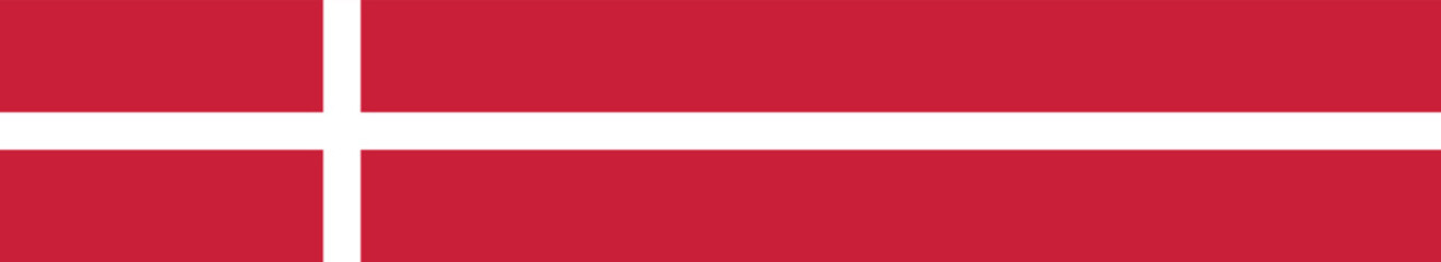 Flag of Denmark. A long banner. Flag icon. Standard color. Computer illustration. Digital illustration. Vector illustration.