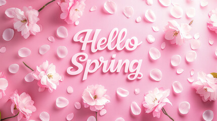 Celebrate spring with soft pastel colors and delicate flower petals inviting a warm, cheerful atmosphere for the season's arrival