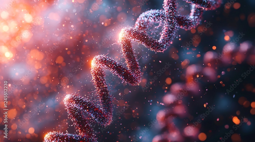 Sticker abstract dna helix strand microscopic genetic code biotechnology science background