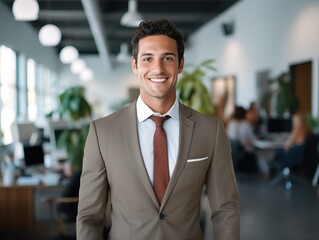 Portrait Attractive confident business man in business professional working office