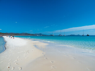 Walking on the beach at Whitehaven Beach in the Whitsundays