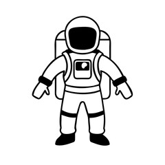 Astronaut Floating Line Icon Vector