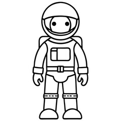 Astronaut Floating Line Icon Vector