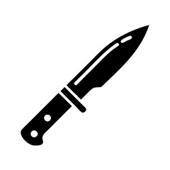 Knife Icon Vector. Silhouette of Sharp Blade and Cutting Tool Symbol Design
