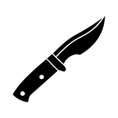 Knife Icon Vector. Silhouette of Sharp Blade and Cutting Tool Symbol Design