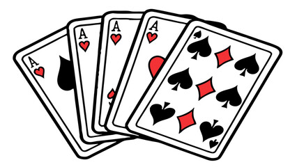 Suit deck of playing cards on white background.