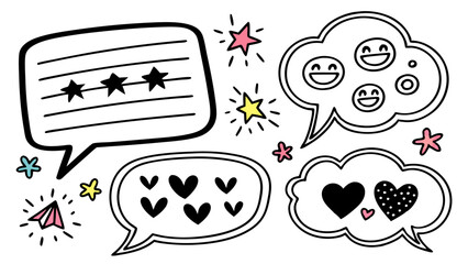 Speech bubbles. Doodles set

