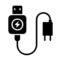Charging Cable Icon Vector