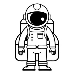 Astronaut Floating Line Icon Vector