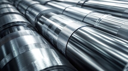 Gleaming Metal Cylinders: Industrial Strength and Precision