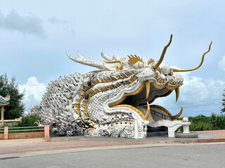 Phayun Beach Chinese Shrine is the most famous landmark in Ban Chang District, Rayong, Thailand 