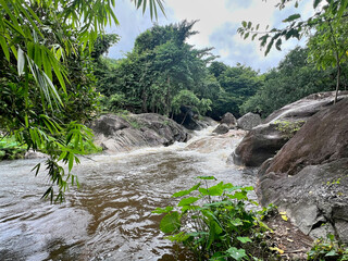 The beautiful view of water fall