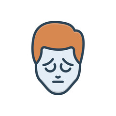 Color illustration icon for sad